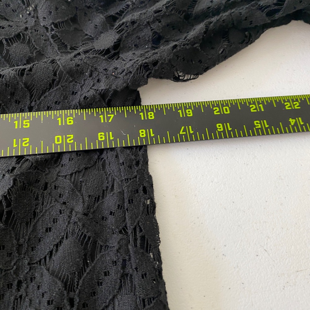 New Directions Lace Whimsygoth Coquette Dress 8 Black Bell Sleeve Tiered Ruffle - Picture 9 of 10